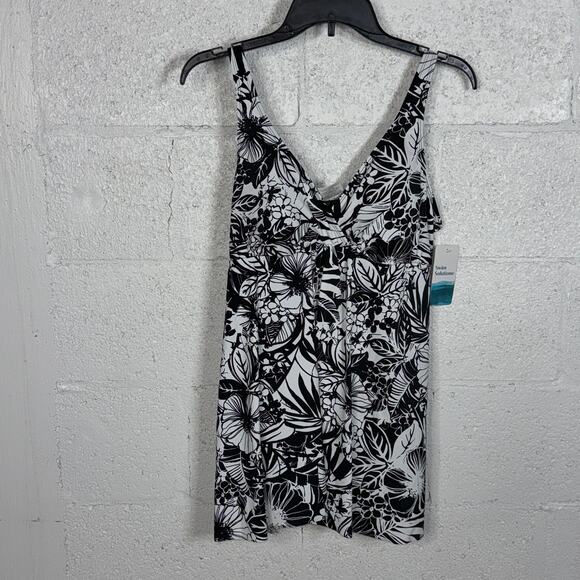 Swim Solutions Women's Floral-Print Flyaway Swim Dress Oasis Floral 16 $102 - Picture 1 of 13